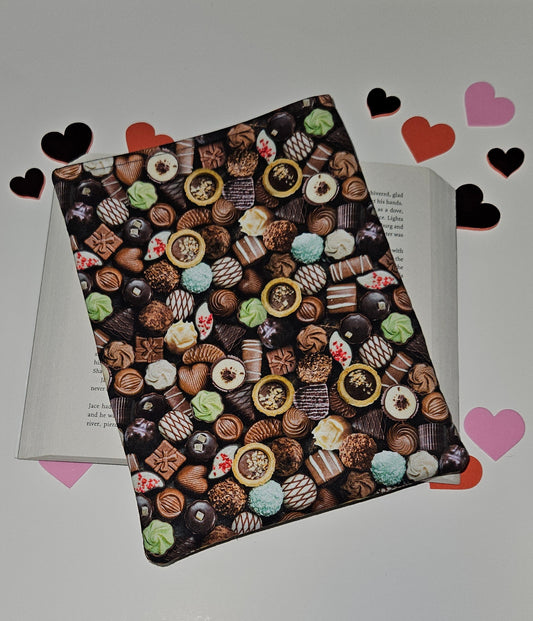 Chocolate Themed Book Sleeve, Book Protector, Book Sleeves, Gift for book lovers, bookish, Valentines