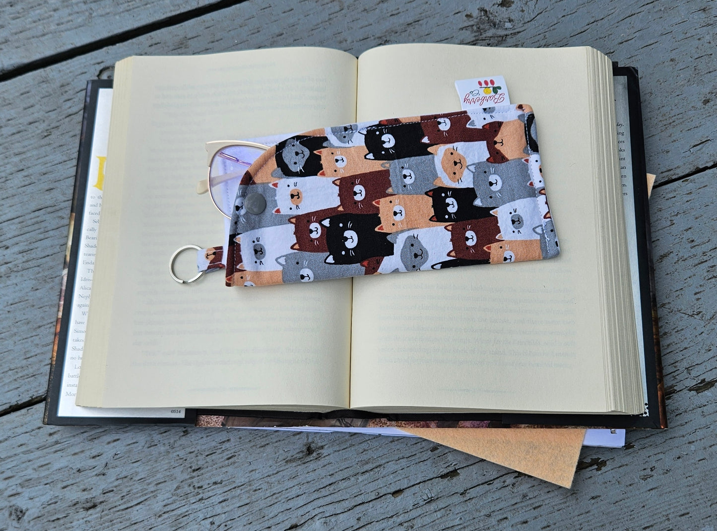 "Cute Cats" Sunglasses and Eyeglasses Fabric Cases with keychain loop