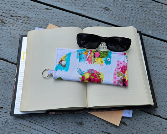 "Beach Fruits" Sunglasses and Eyeglasses Fabric Cases with keychain loop