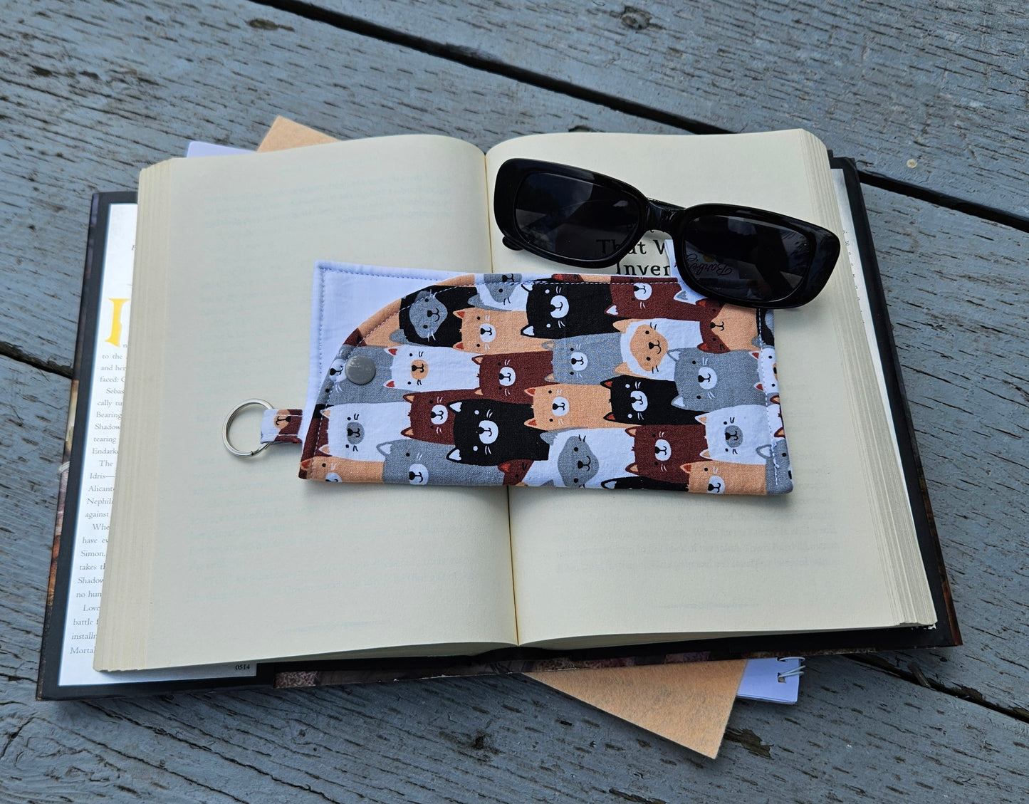 "Cute Cats" Sunglasses and Eyeglasses Fabric Cases with keychain loop