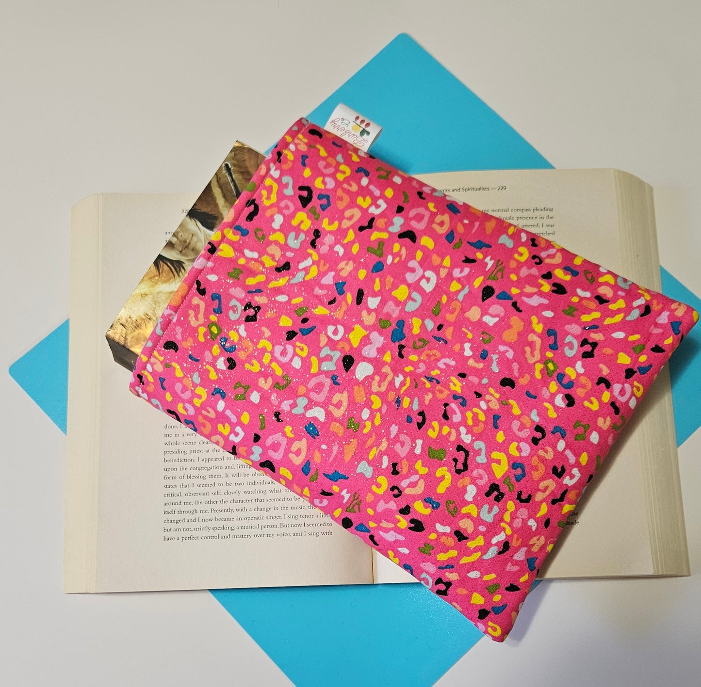 Pink Leppard Print Book Sleeve for book lovers