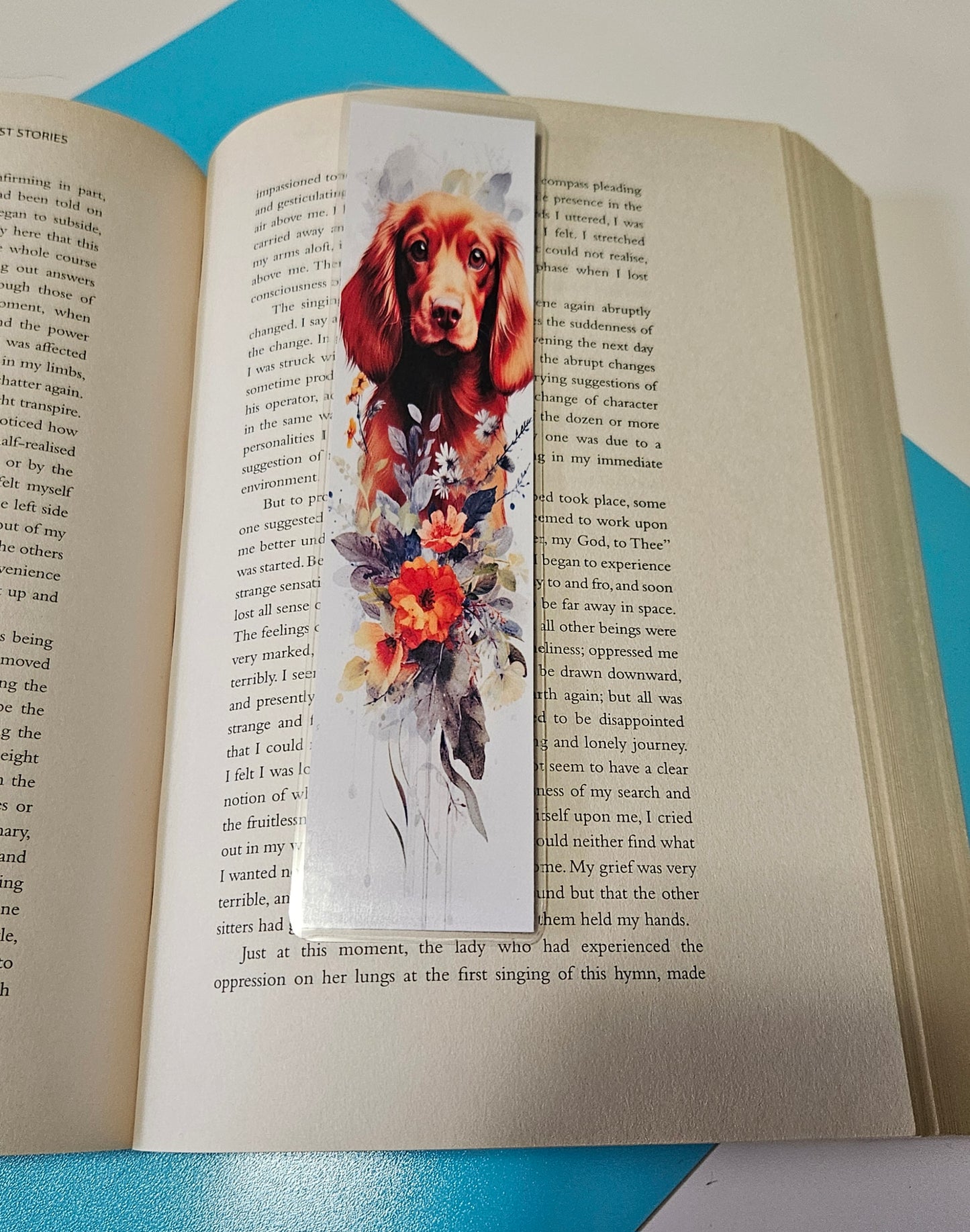 Set of 6 Water Colour Floral Dogs Bookmarks for book lovers, part 1