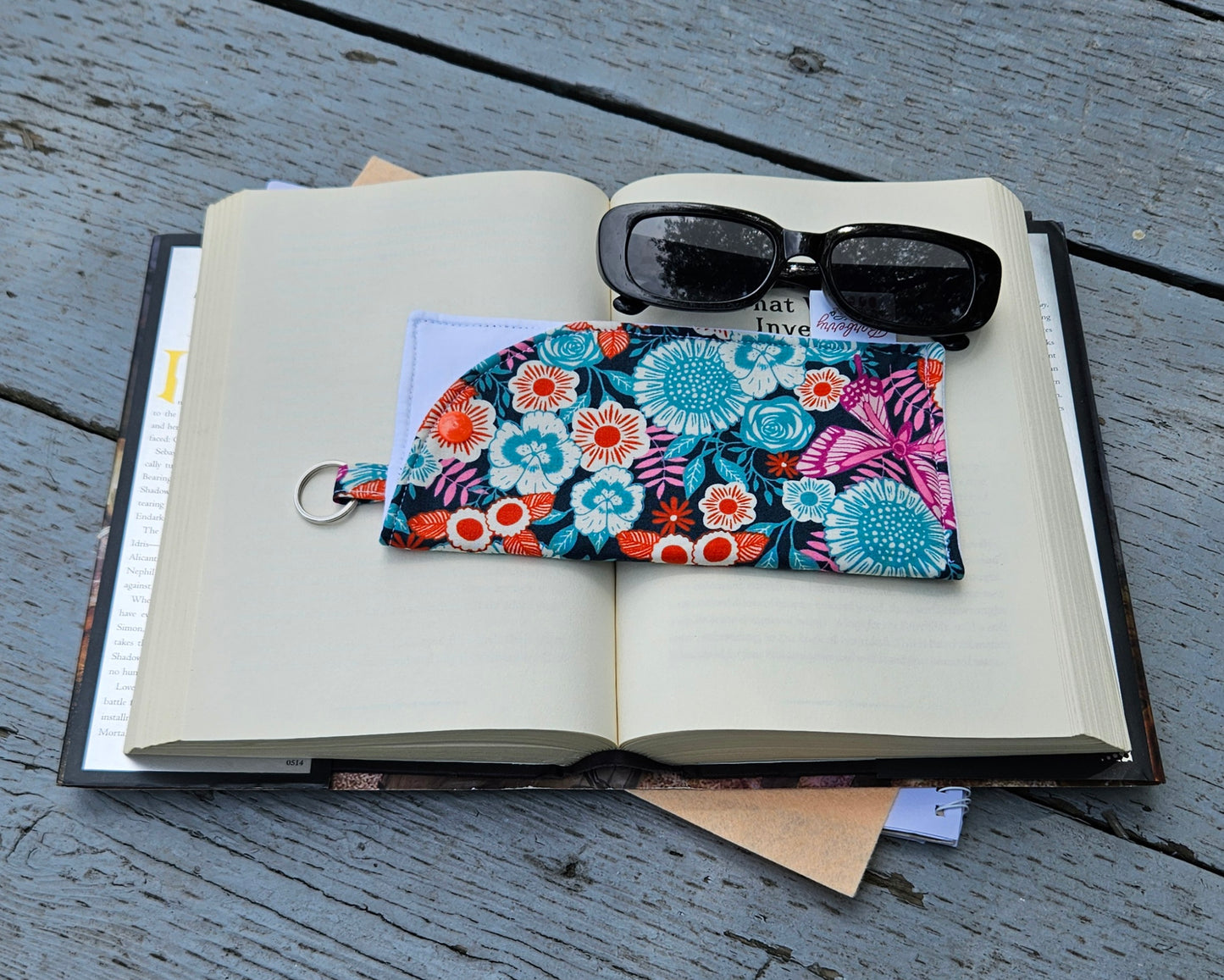 "Night Time Gardens" Sunglasses and Eyeglasses Fabric Case with keychain loop