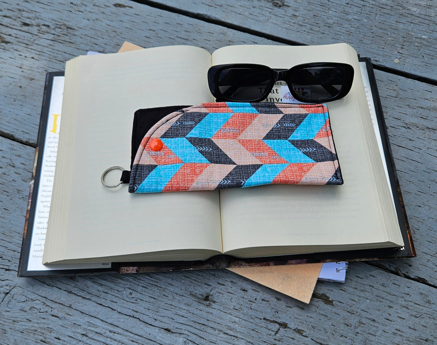 "Tribal" Sunglasses and Eyeglasses Fabric Cases with keychain loop