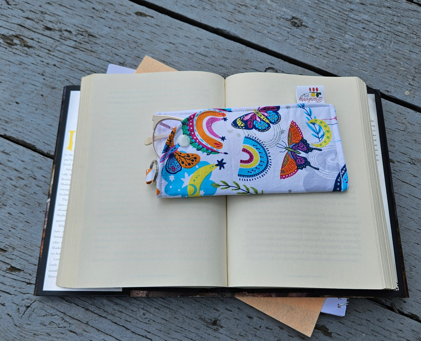 "Butterflies and Rainbows" Sunglasses and Eyeglasses Fabric Cases with keychain loop