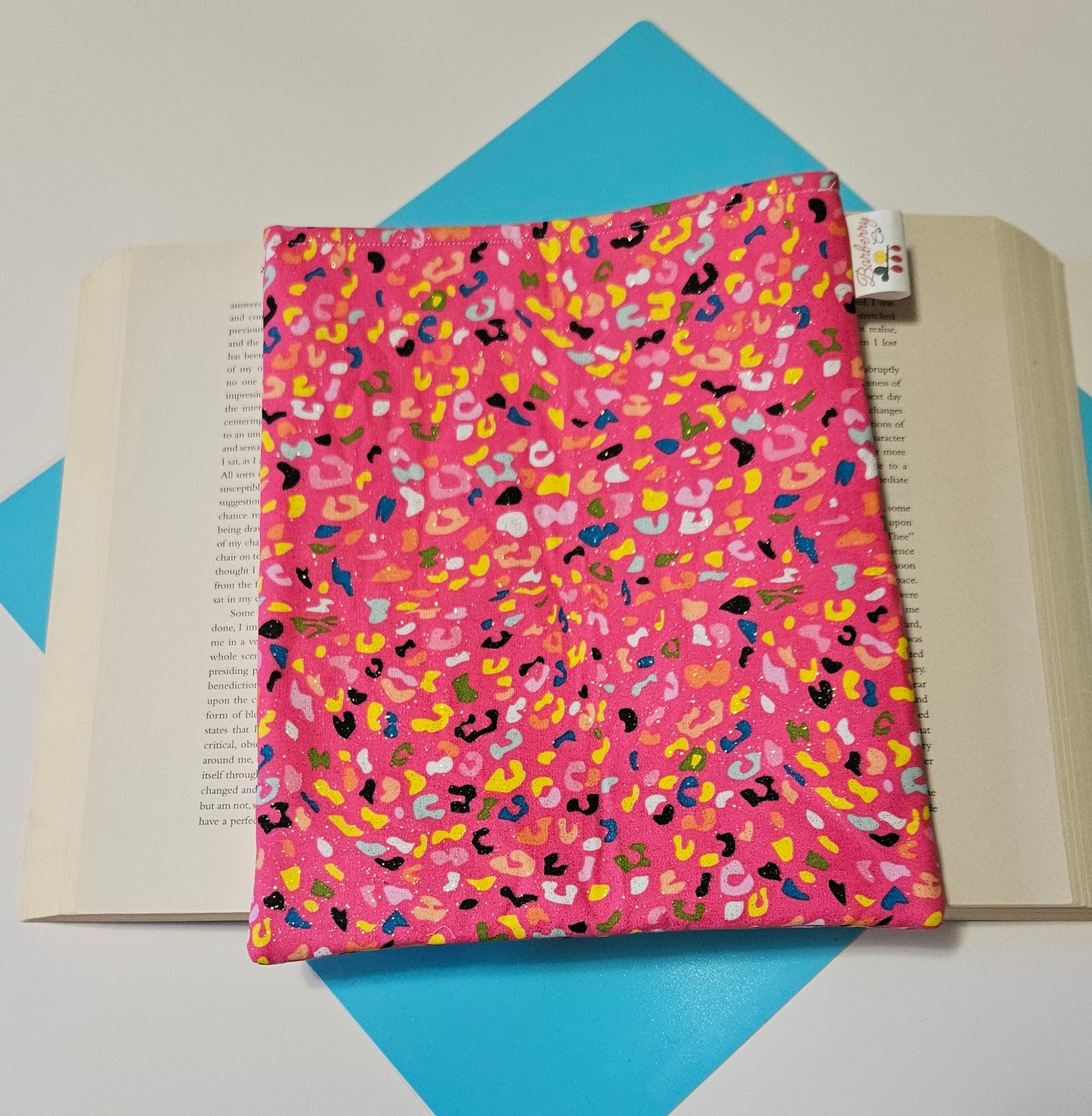 Pink Leppard Print Book Sleeve for book lovers