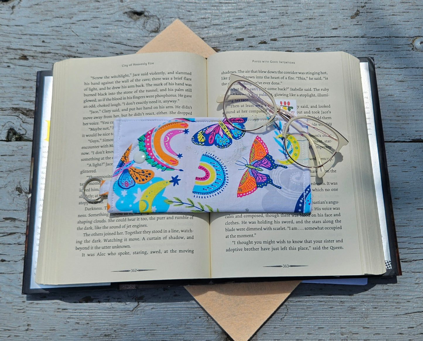 "Butterflies and Rainbows" Sunglasses and Eyeglasses Fabric Cases with keychain loop