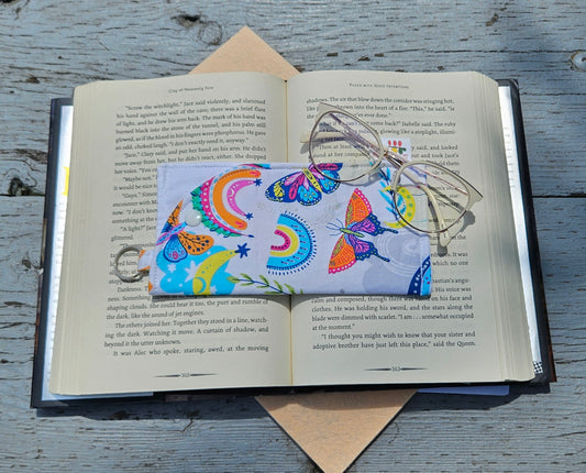 "Butterflies and Rainbows" Sunglasses and Eyeglasses Fabric Cases with keychain loop