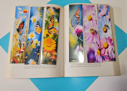 Set of 6 Butterfly and Bees Bookmarks for book lovers