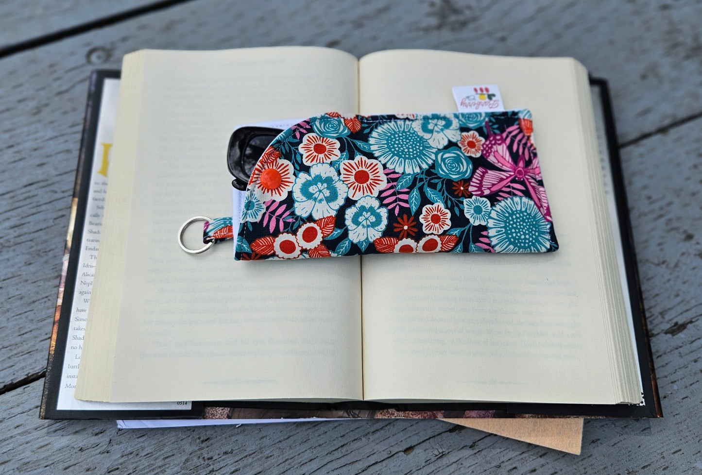 "Night Time Gardens" Sunglasses and Eyeglasses Fabric Case with keychain loop
