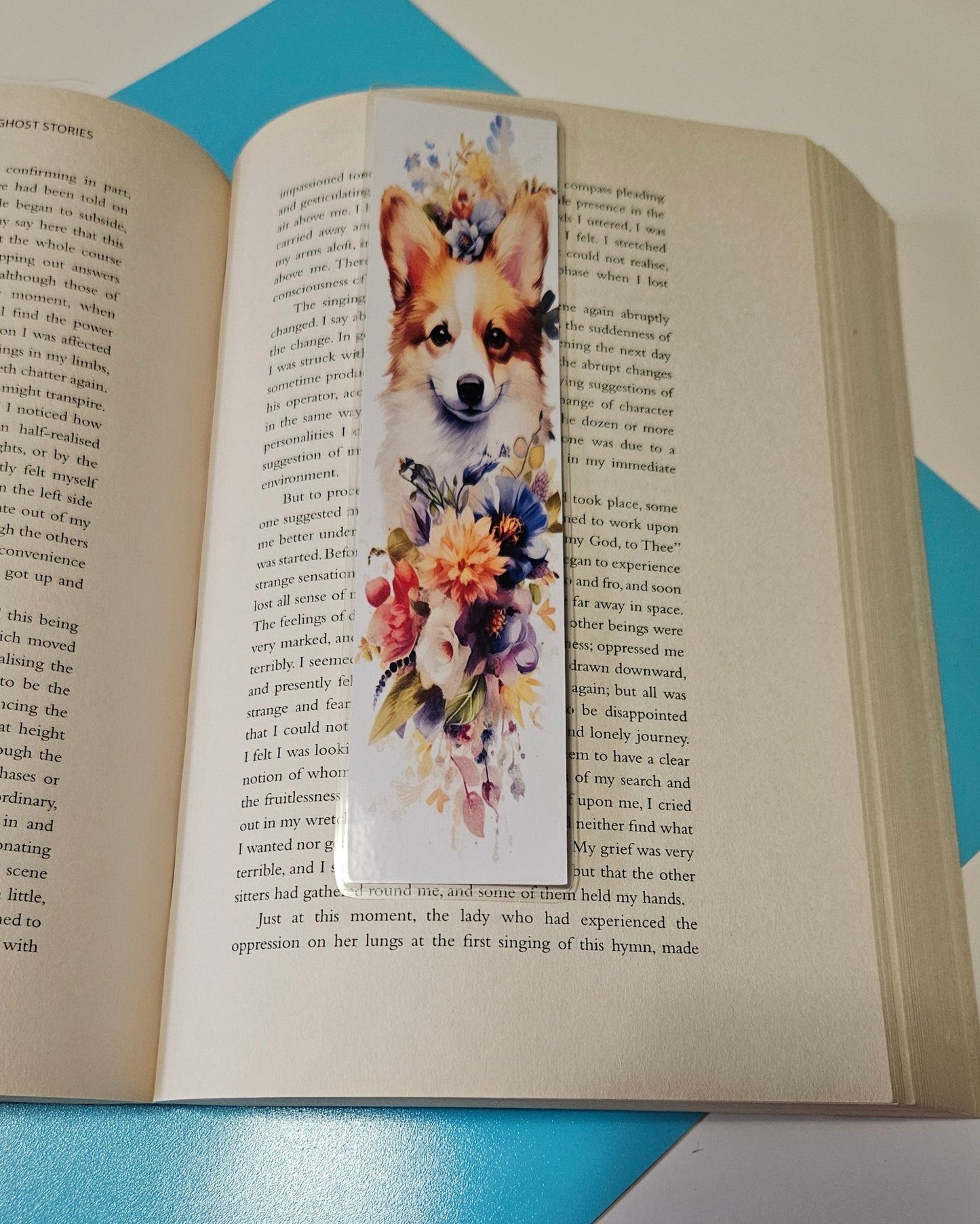 Set of 6 Water Colour Floral Dogs Bookmarks for book lovers, part 1