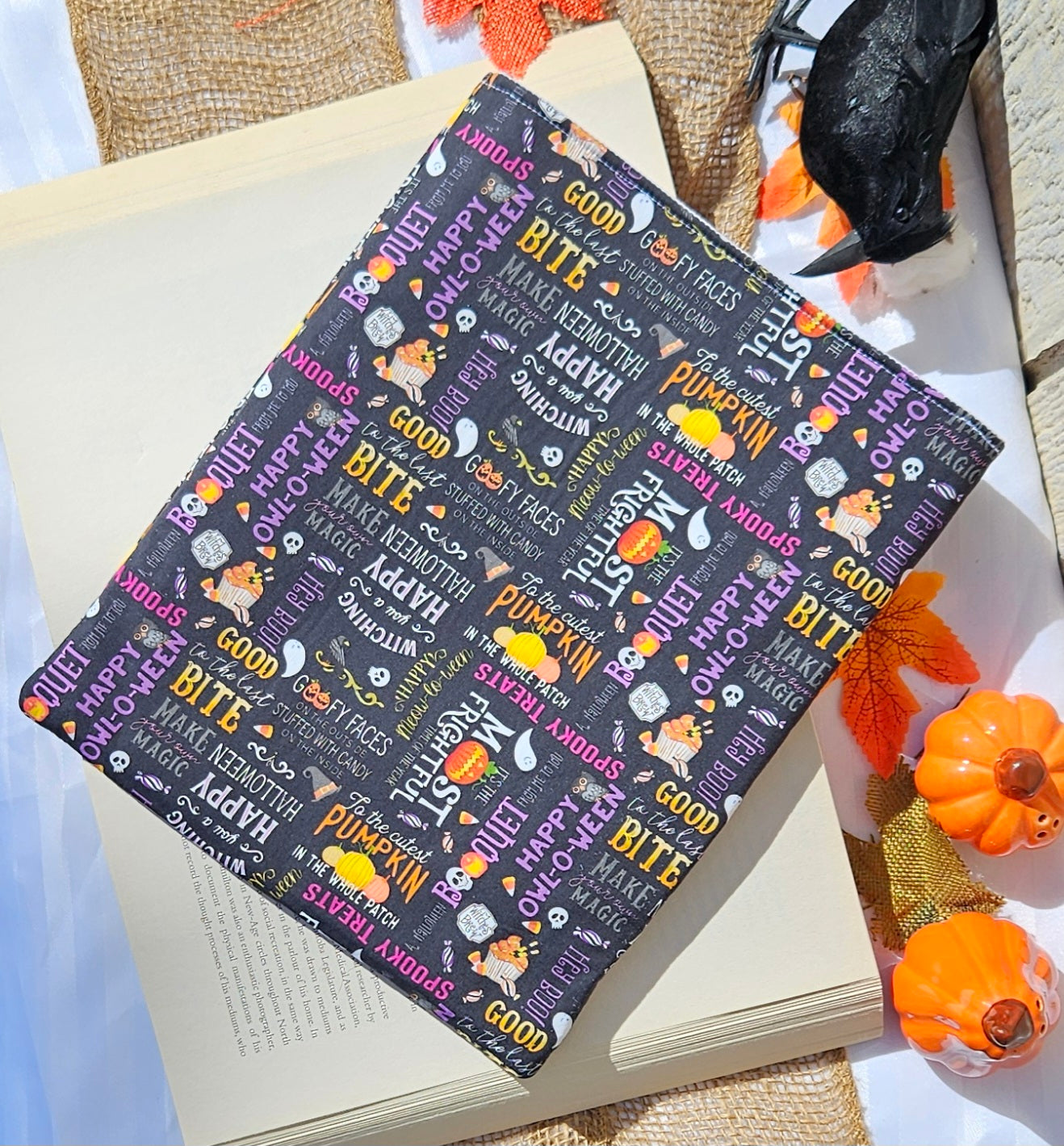 Spooky Words Collage Book Sleeve