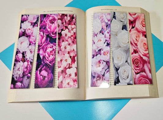 Set of 6 Romantic Florals Bookmarks for book lovers