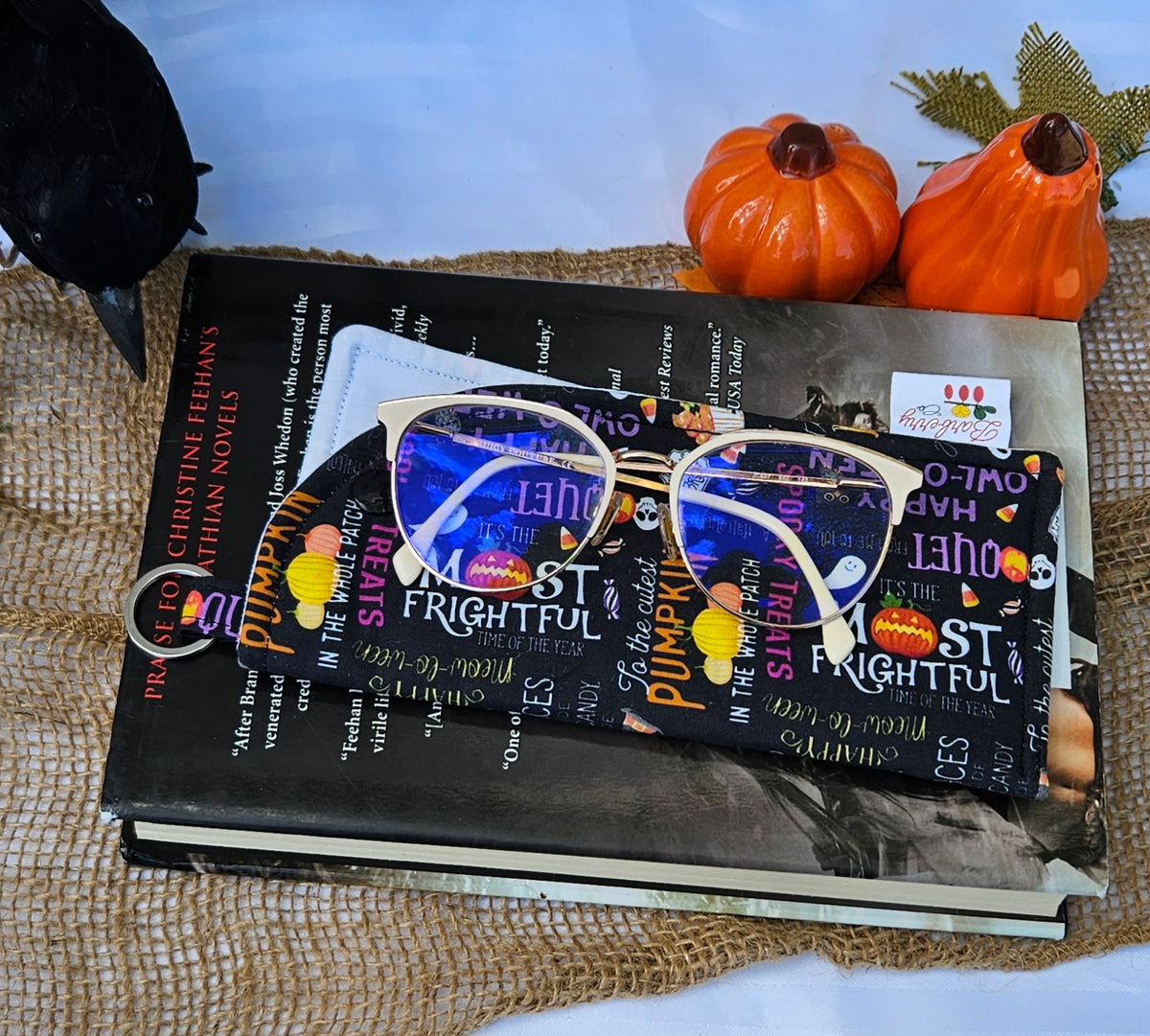 Spooky Halloween Words Collage Reading Glasses Case