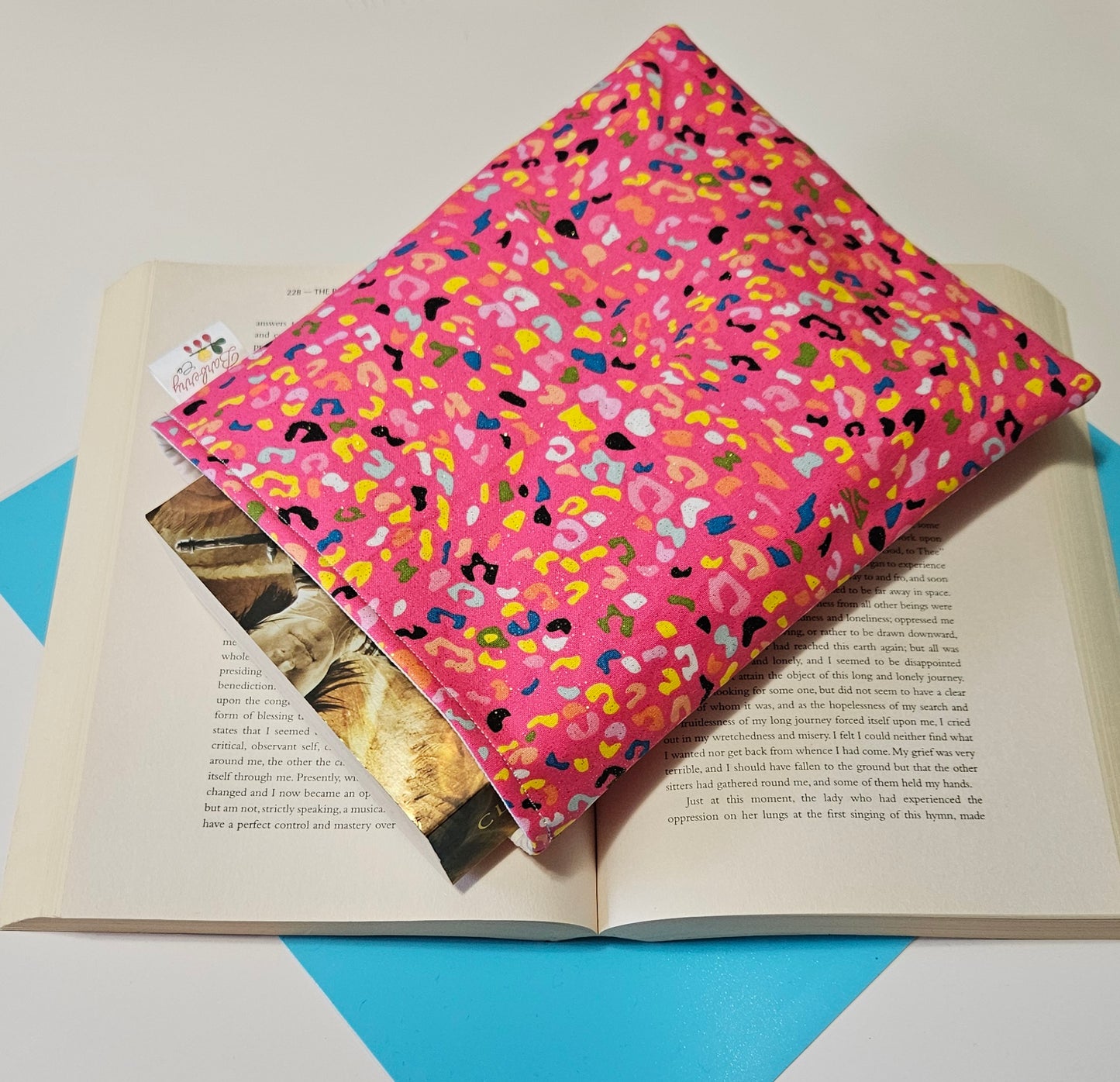 Pink Leppard Print Book Sleeve for book lovers