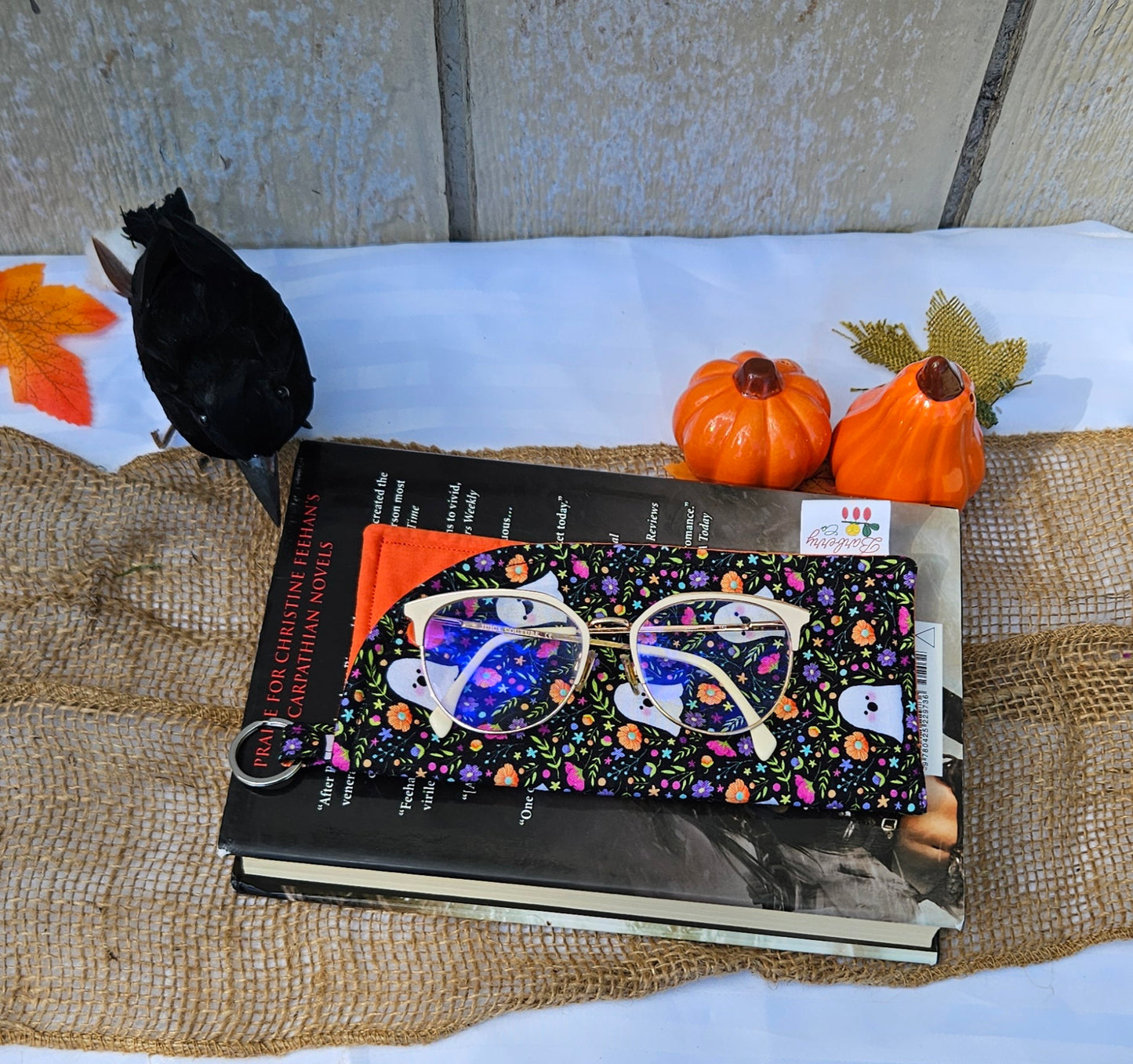 Autumn Garden Ghosts Reading Glasses Case