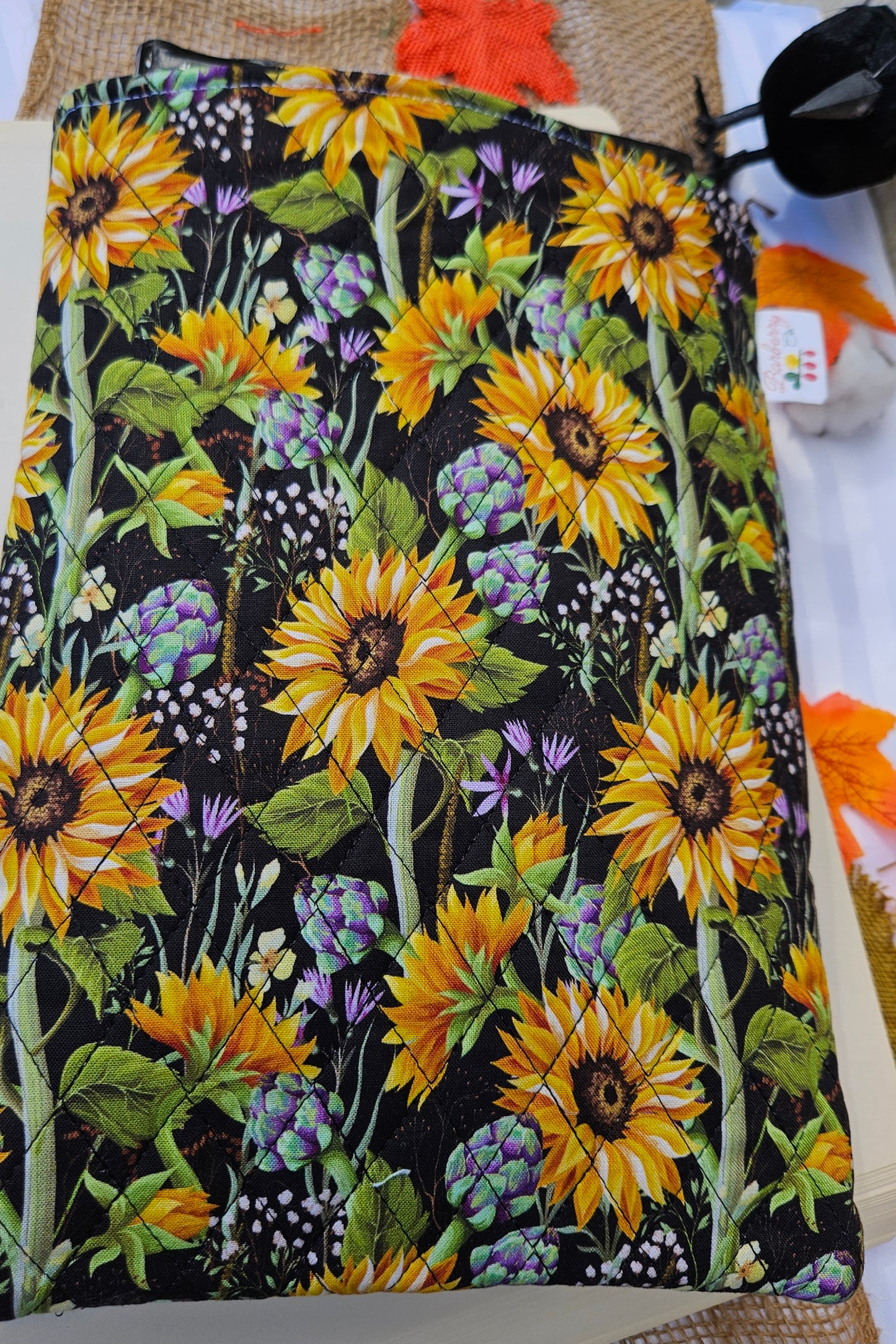 Quilted Sunflowers Book Sleeve