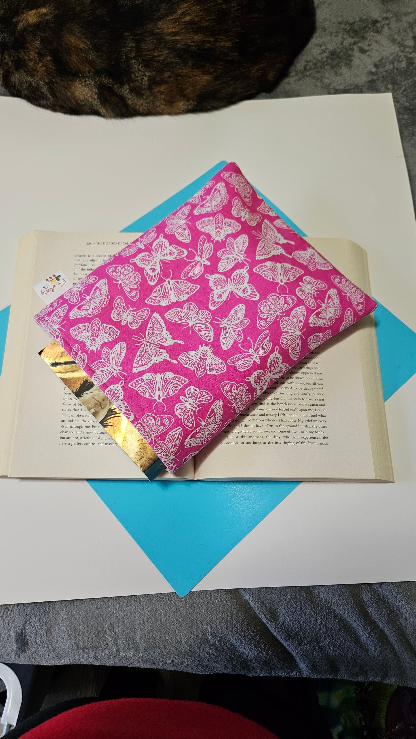 Pink Butterfly Book Sleeve for book lovers
