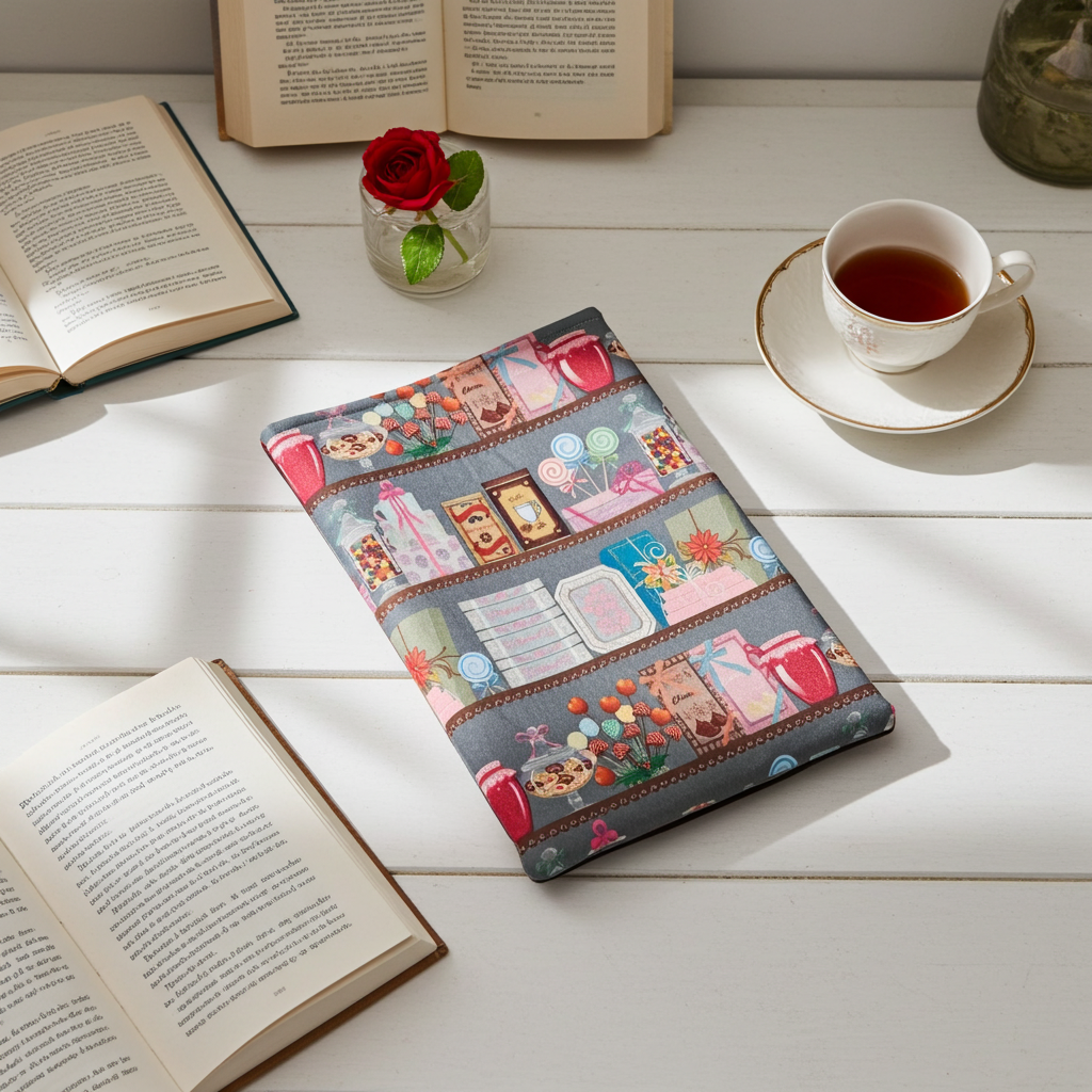 'Sweet Shop' Themed Book Sleeve, Book Protector, Book Sleeves, Gift for book lovers, Book Cover, bookish, Valentines