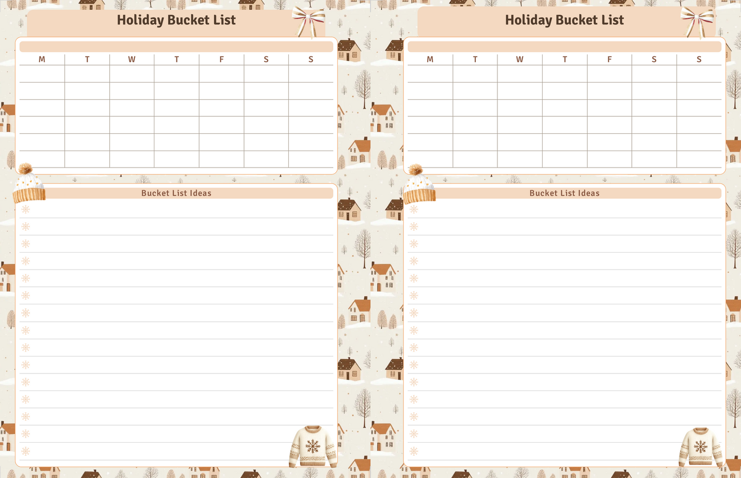 Holiday Bucket list, Holiday Activity list, Christmas Bucklet, Digital Download, Printable, Personal Use ONLY, Christmas planning