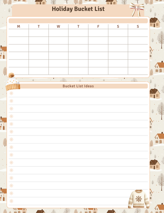 Holiday Bucket list, Holiday Activity list, Christmas Bucklet, Digital Download, Printable, Personal Use ONLY, Christmas planning