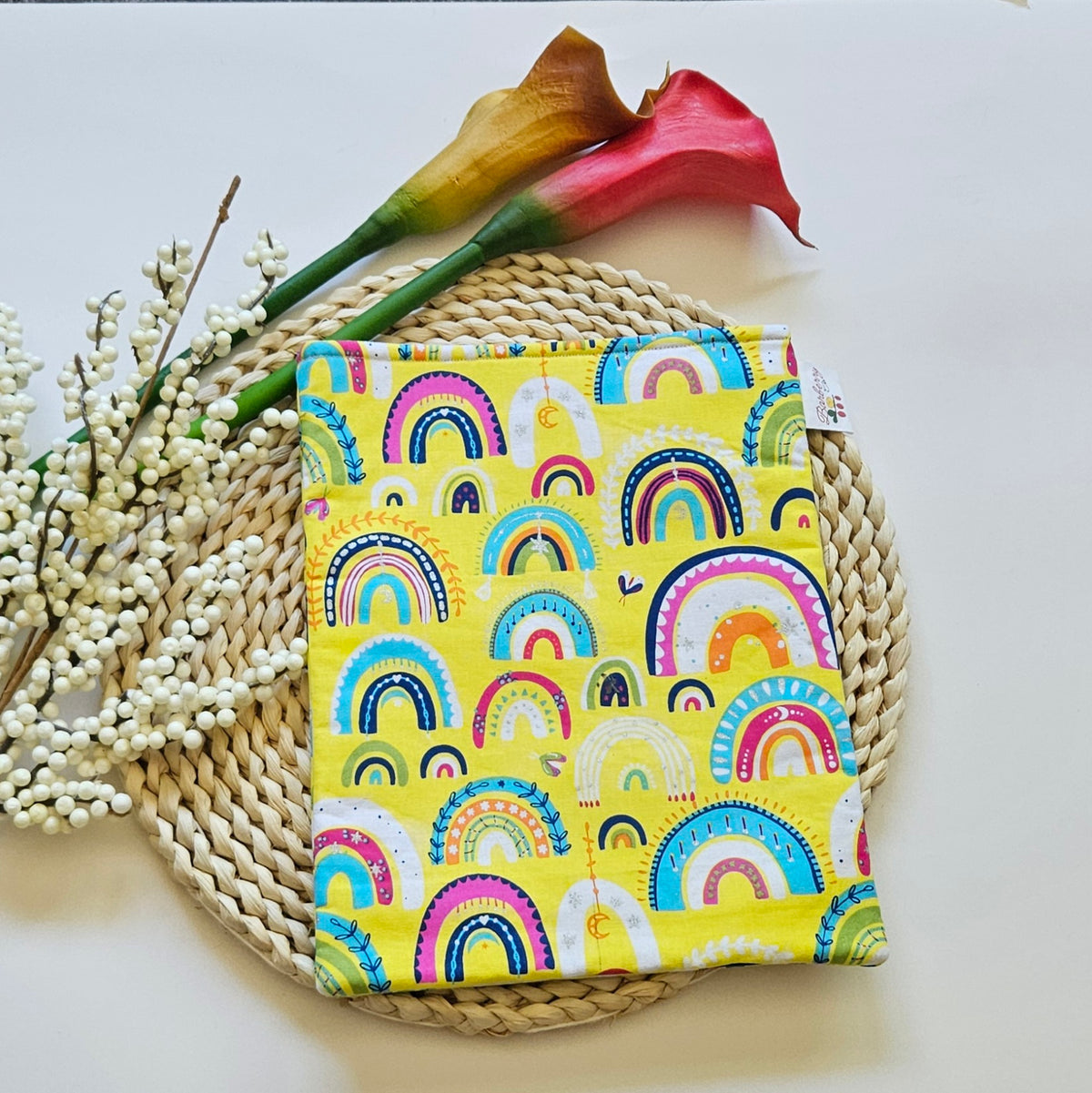 Yellow Rainbow Book Sleeve for book lovers