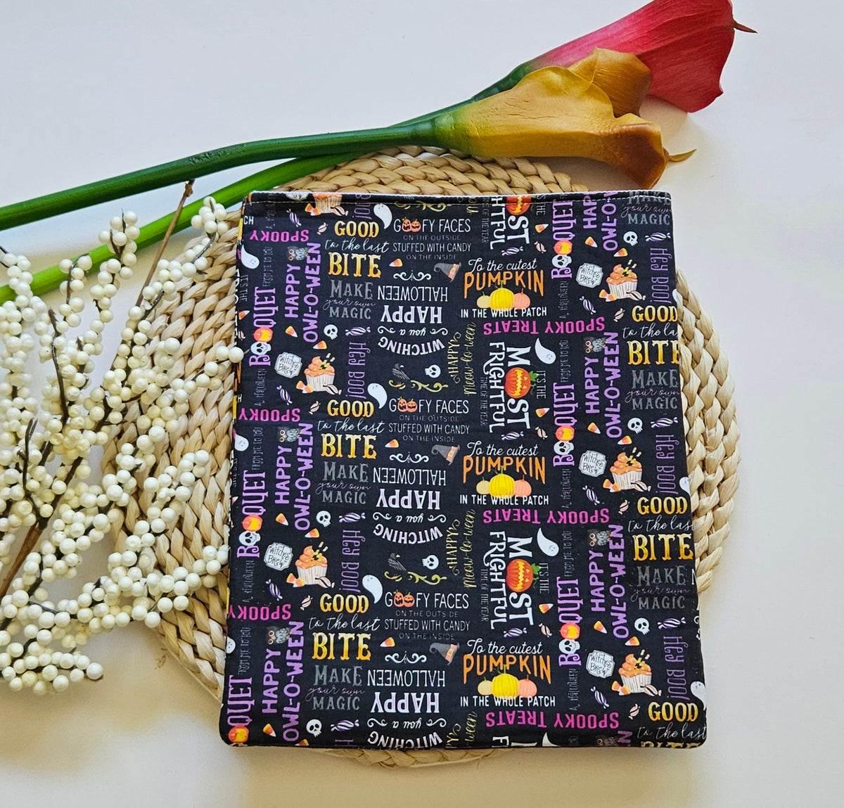 Spooky Halloween  Words Collage Book Sleeve