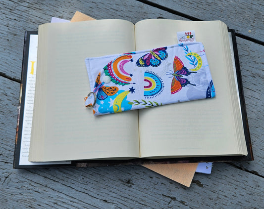 "Butterflies and Rainbows" Reading glasses Fabric Cases with keychain loop