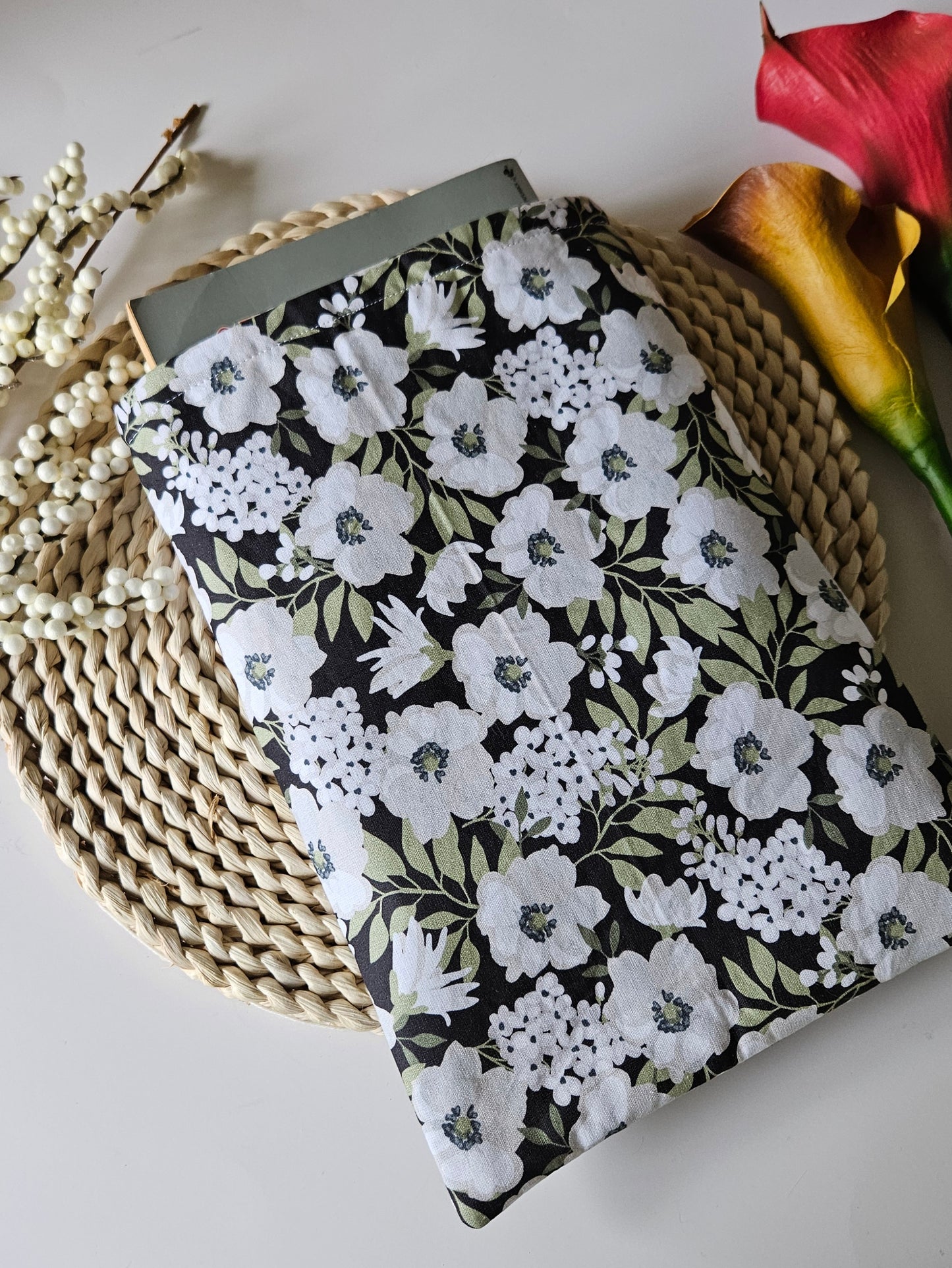 White Florals Book Sleeve
