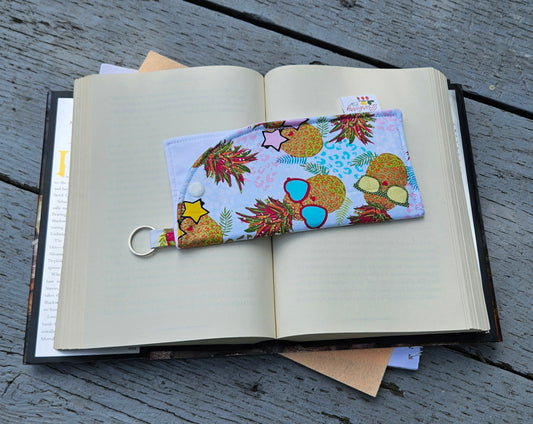 "Summer Pineapples" Reading glasses Fabric Cases with keychain loop