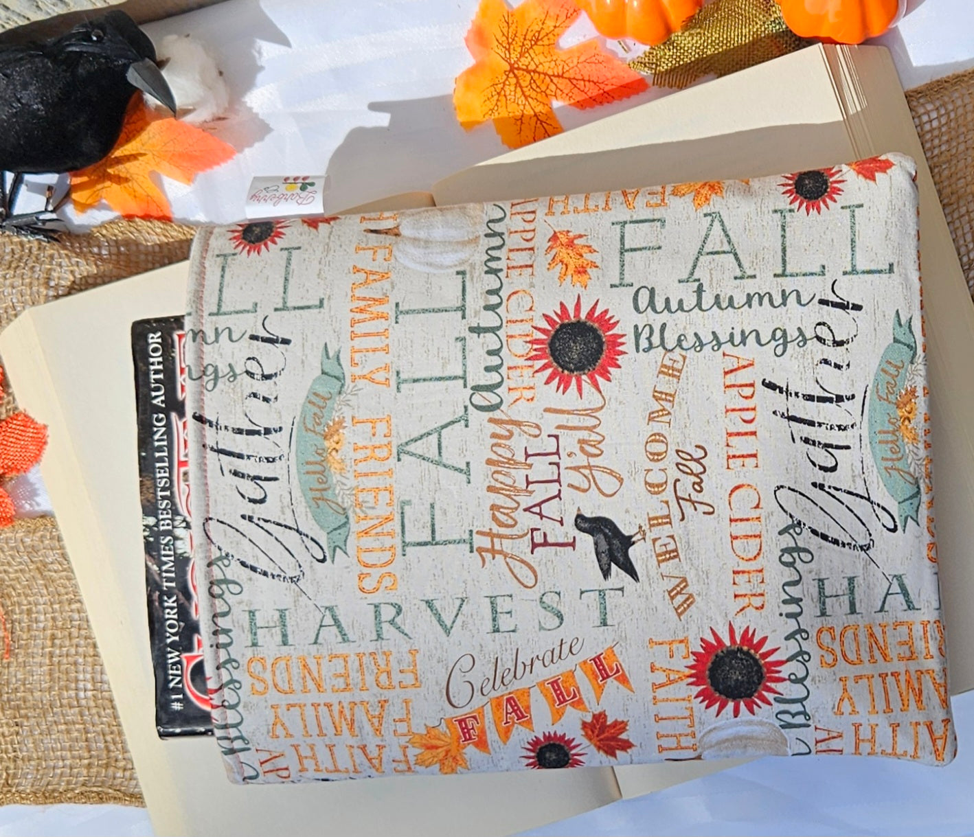Autumn Words Collage Book Sleeve