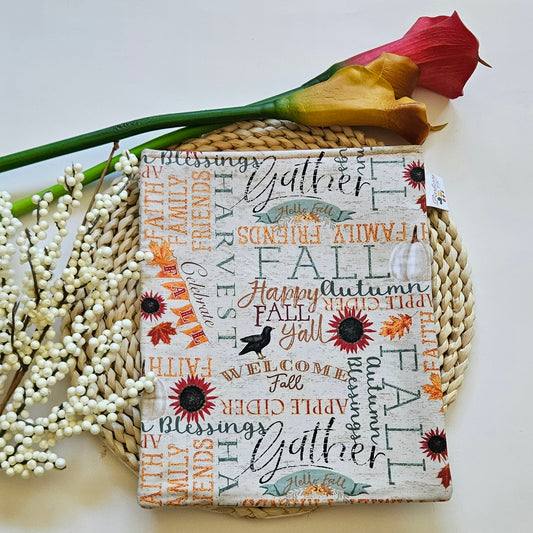 Autumn Words Collage Book Sleeve