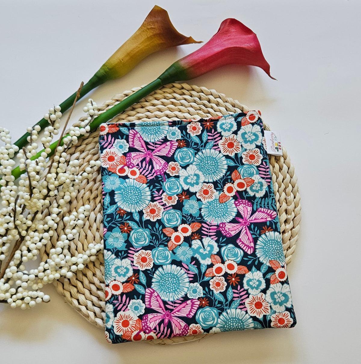 Floral Butterfly Book Sleeve for book lovers