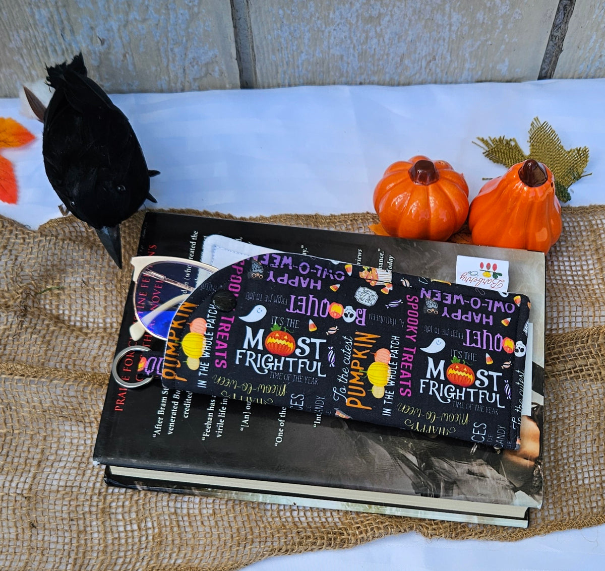 Spooky Halloween Words Collage Reading Glasses Case