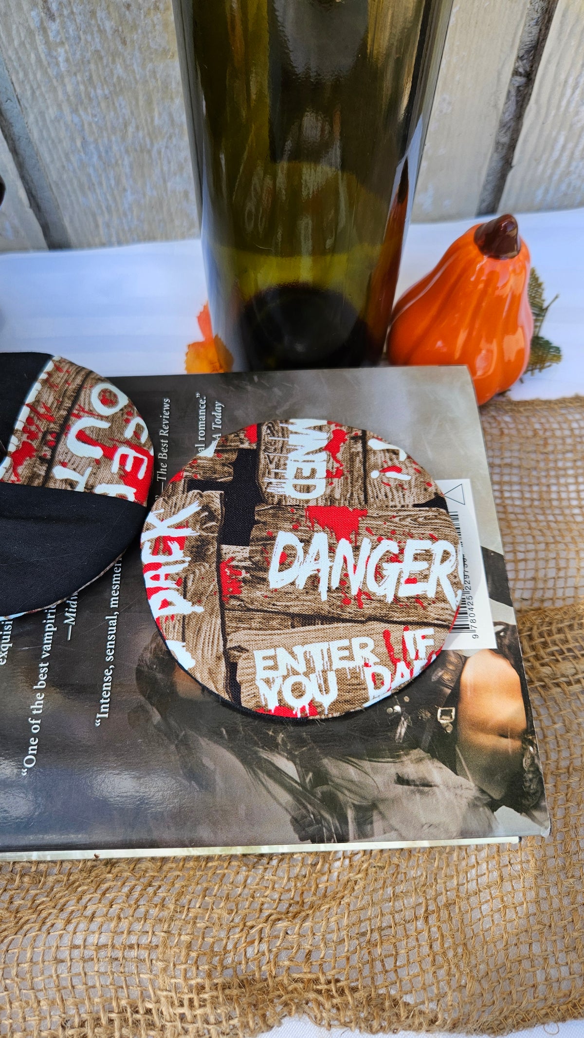 Glow-In-The-Dark Danger WIne Glass Coaster