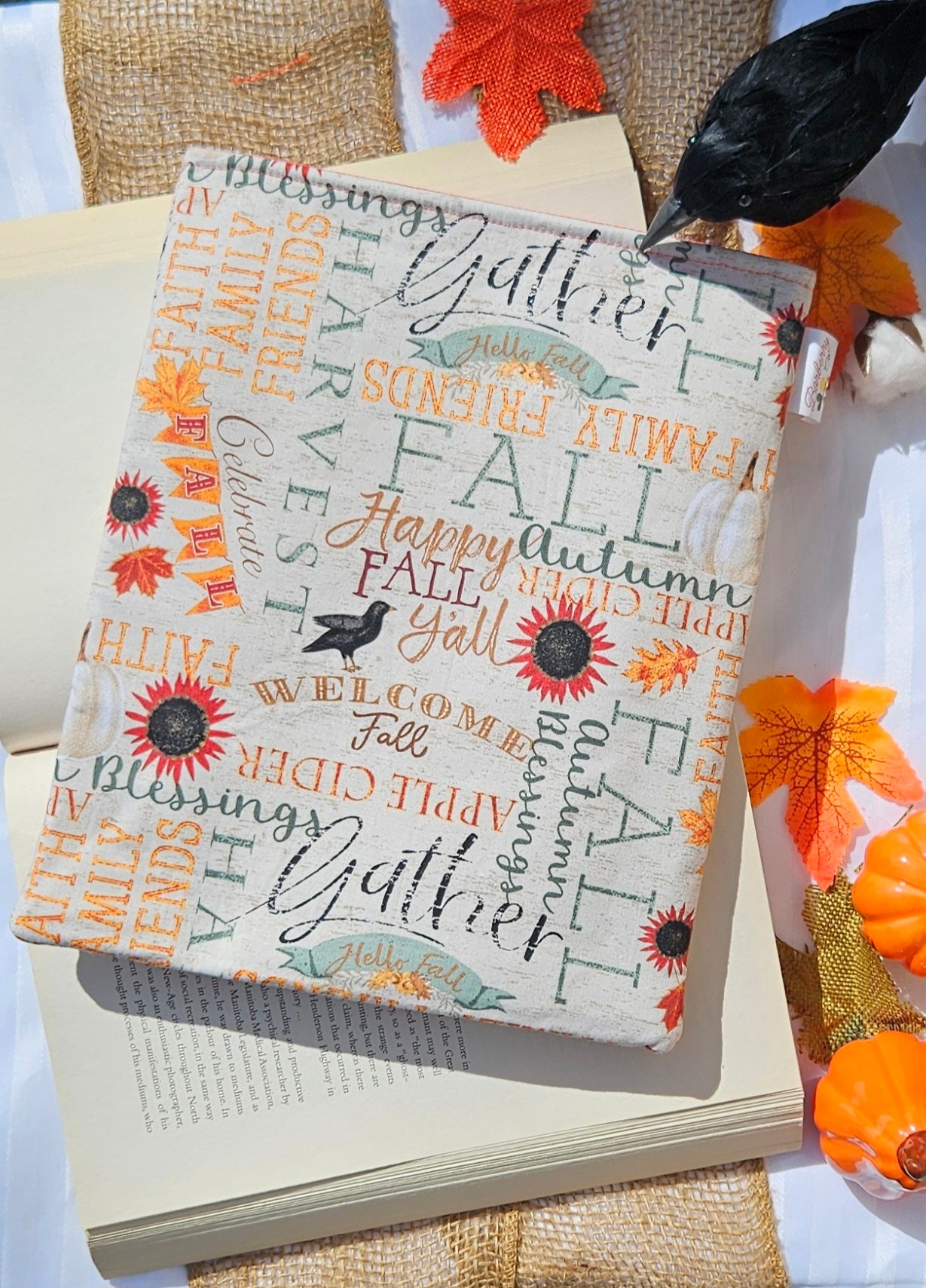 Autumn Words Collage Book Sleeve