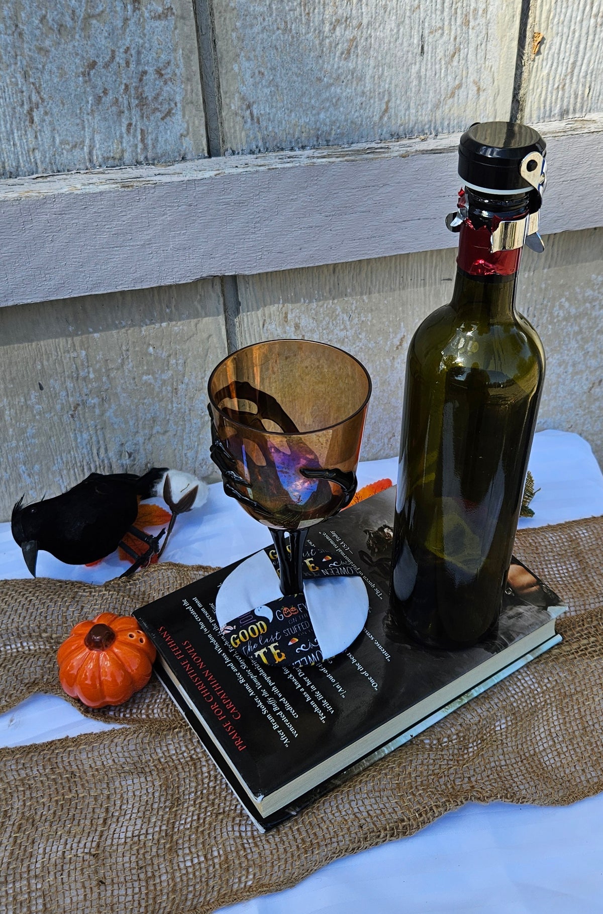 Spooky Halloween Words Collage WIne Glass Coaster