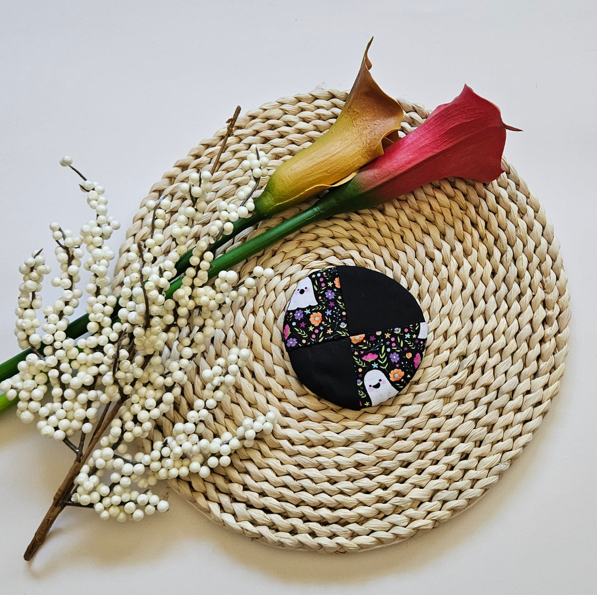 Autumn Garden Ghosts WIne Glass Coaster