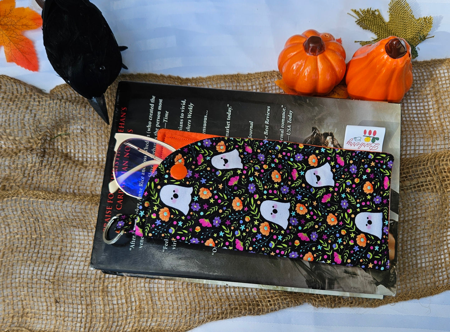 Autumn Garden Ghosts Reading Glasses Case