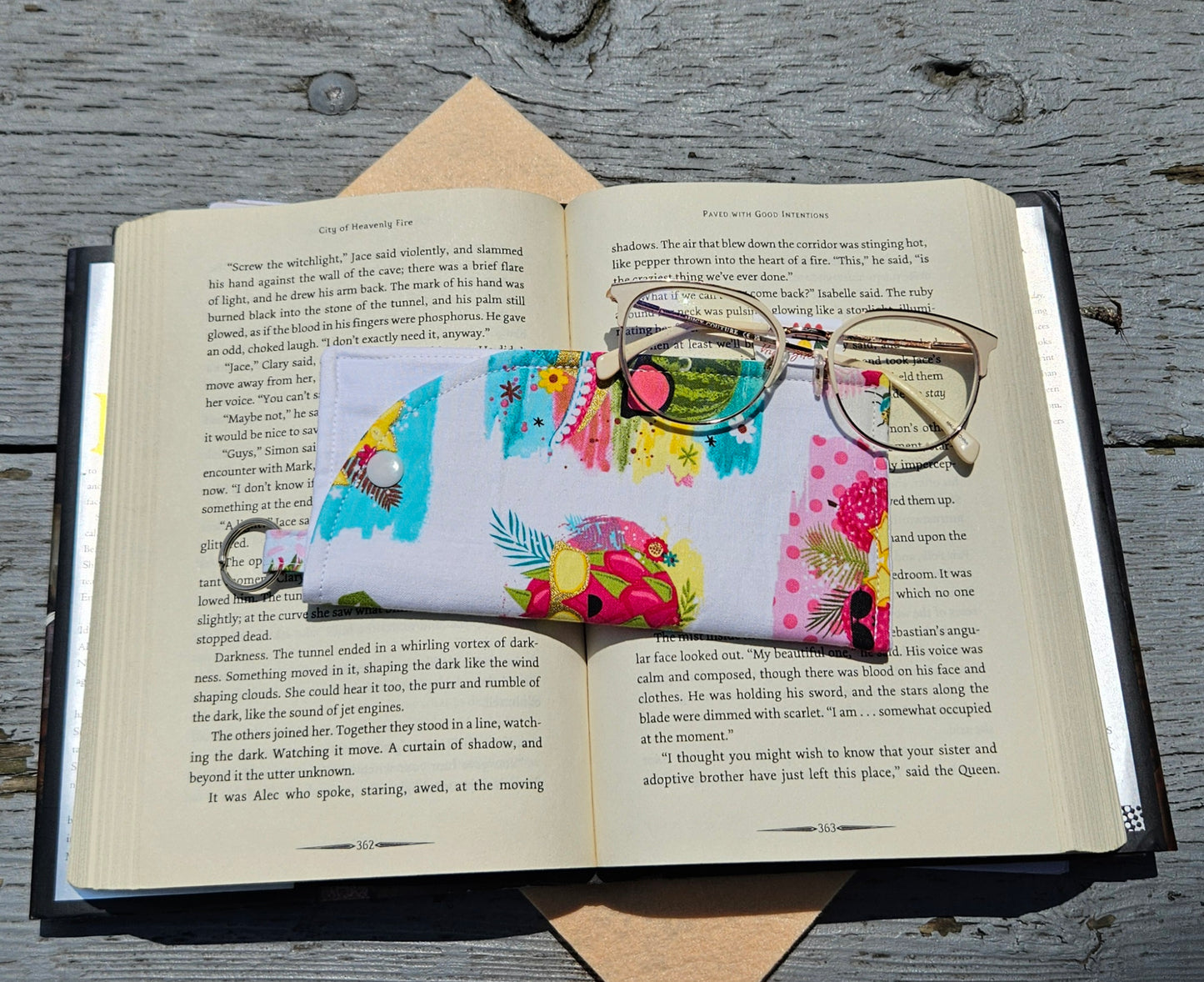"Beach Fruits" Sunglasses and Eyeglasses Fabric Cases with keychain loop