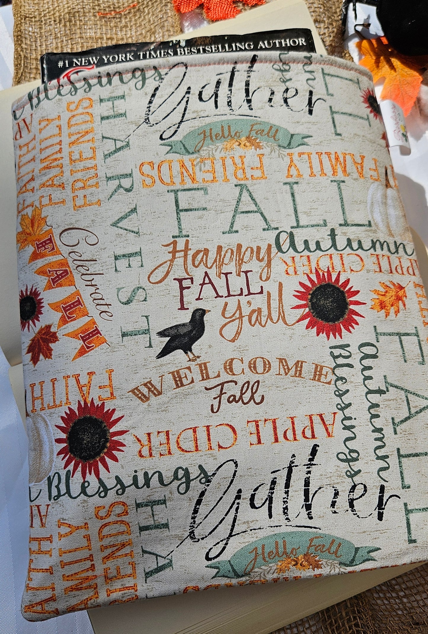 Autumn Words Collage Book Sleeve