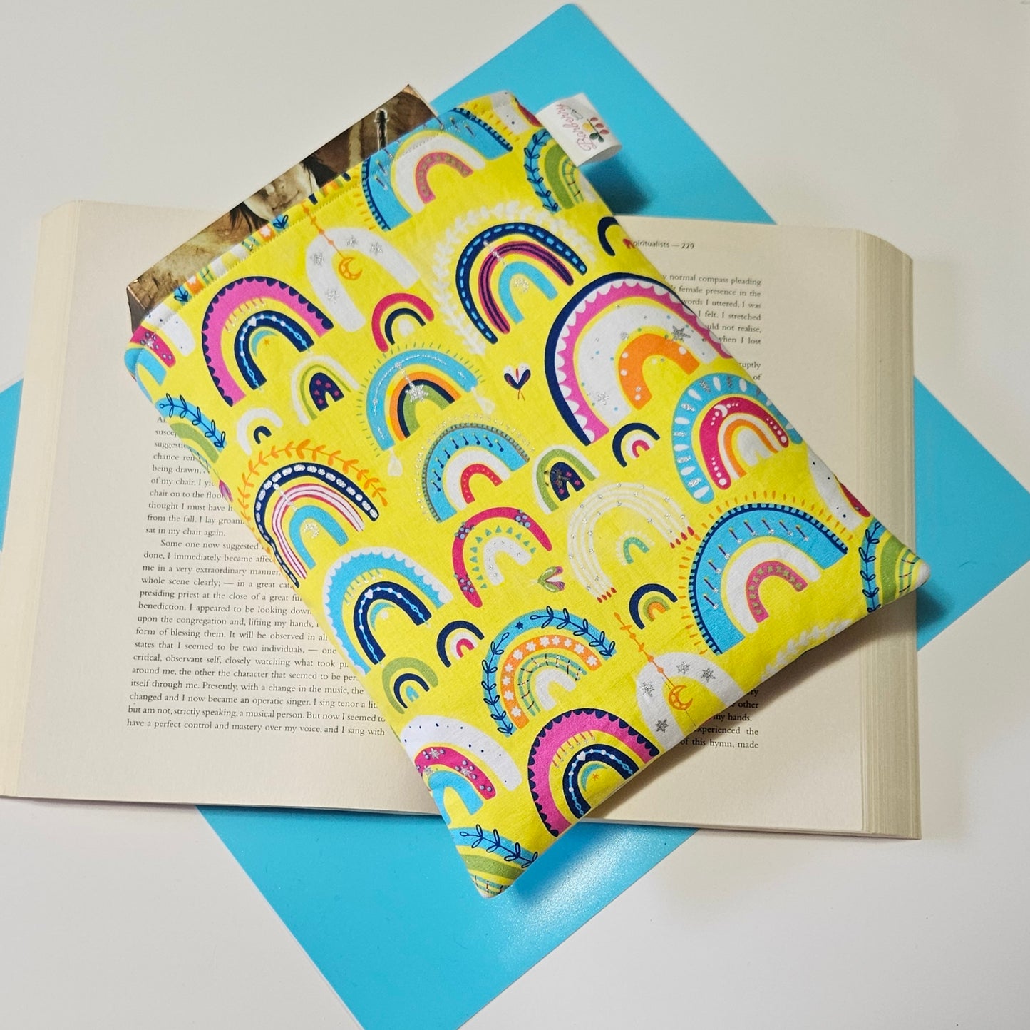 Yellow Rainbow Book Sleeve for book lovers