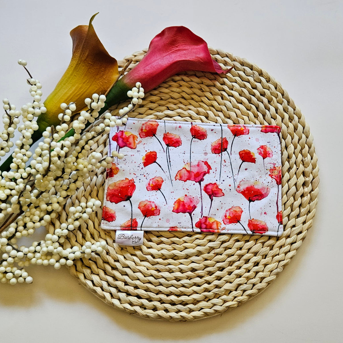 Poppy Floral Mug Rug Coaster