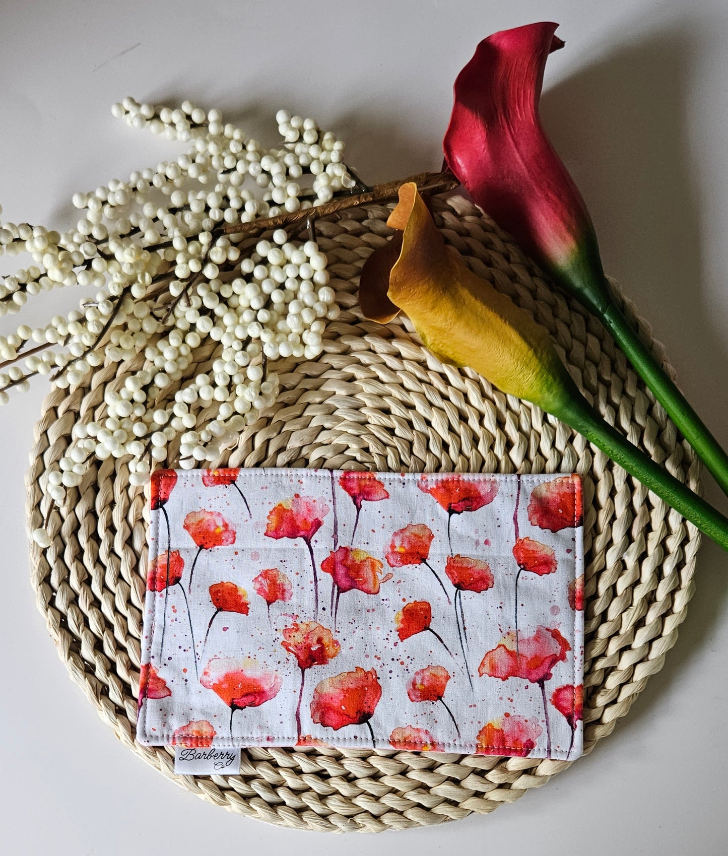 Poppy Florals Mug Rug Coaster