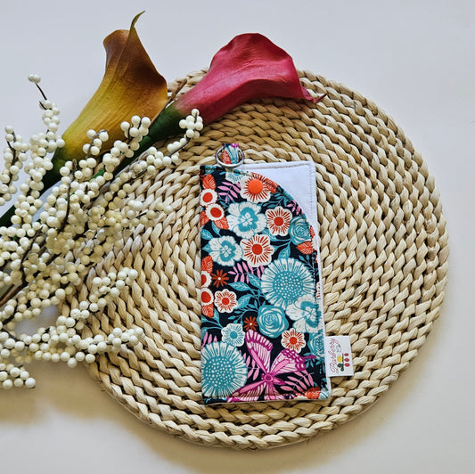 "Night Time Gardens" Reading glasses Fabric Case with keychain loop