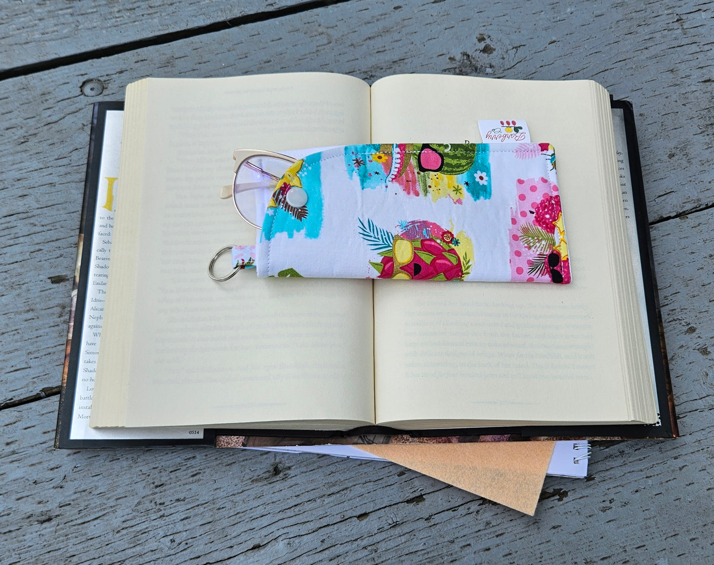 "Beach Fruits" Sunglasses and Eyeglasses Fabric Cases with keychain loop