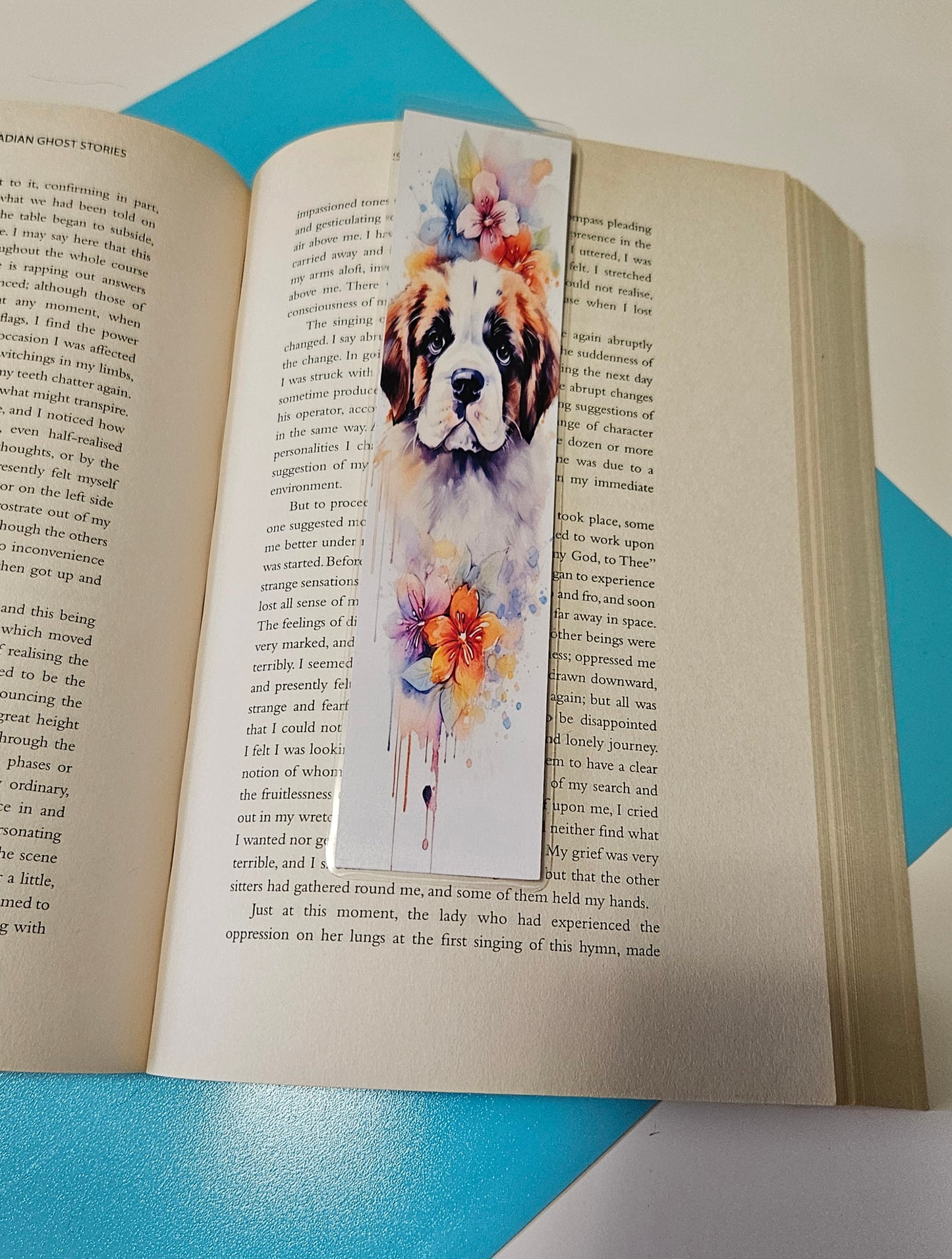 Set of 6 Water Colour Floral Dogs Bookmarks for book lovers, part 2