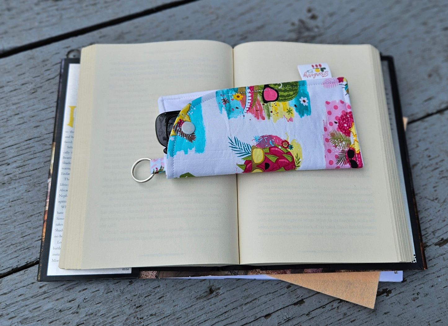 "Beach Fruits" Sunglasses and Eyeglasses Fabric Cases with keychain loop