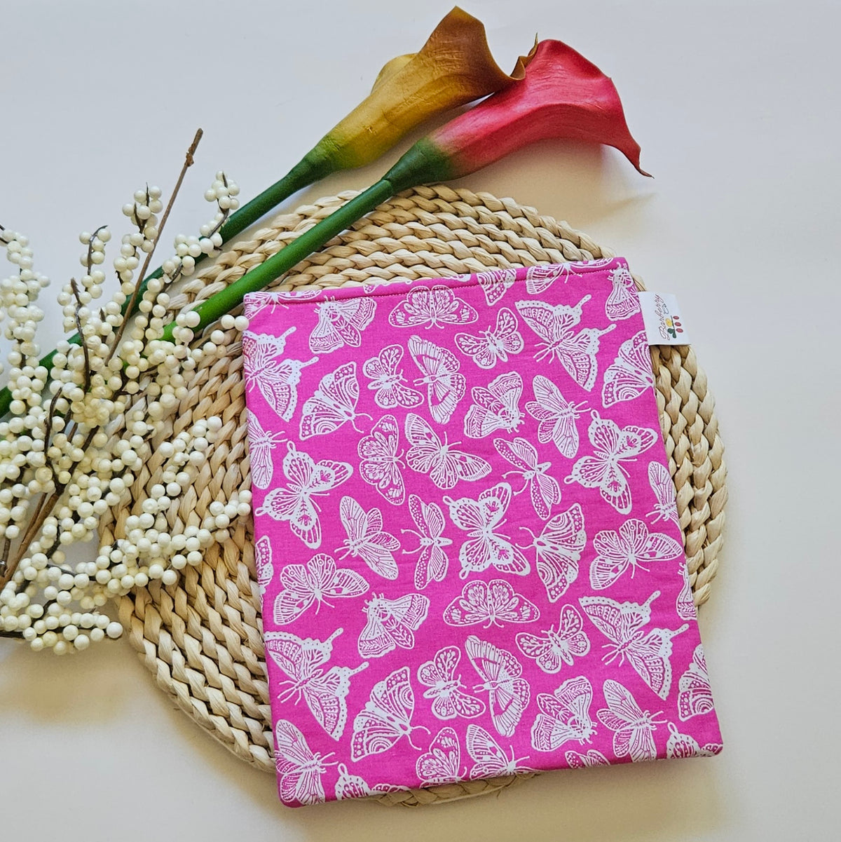 Pink Butterfly Book Sleeve for book lovers