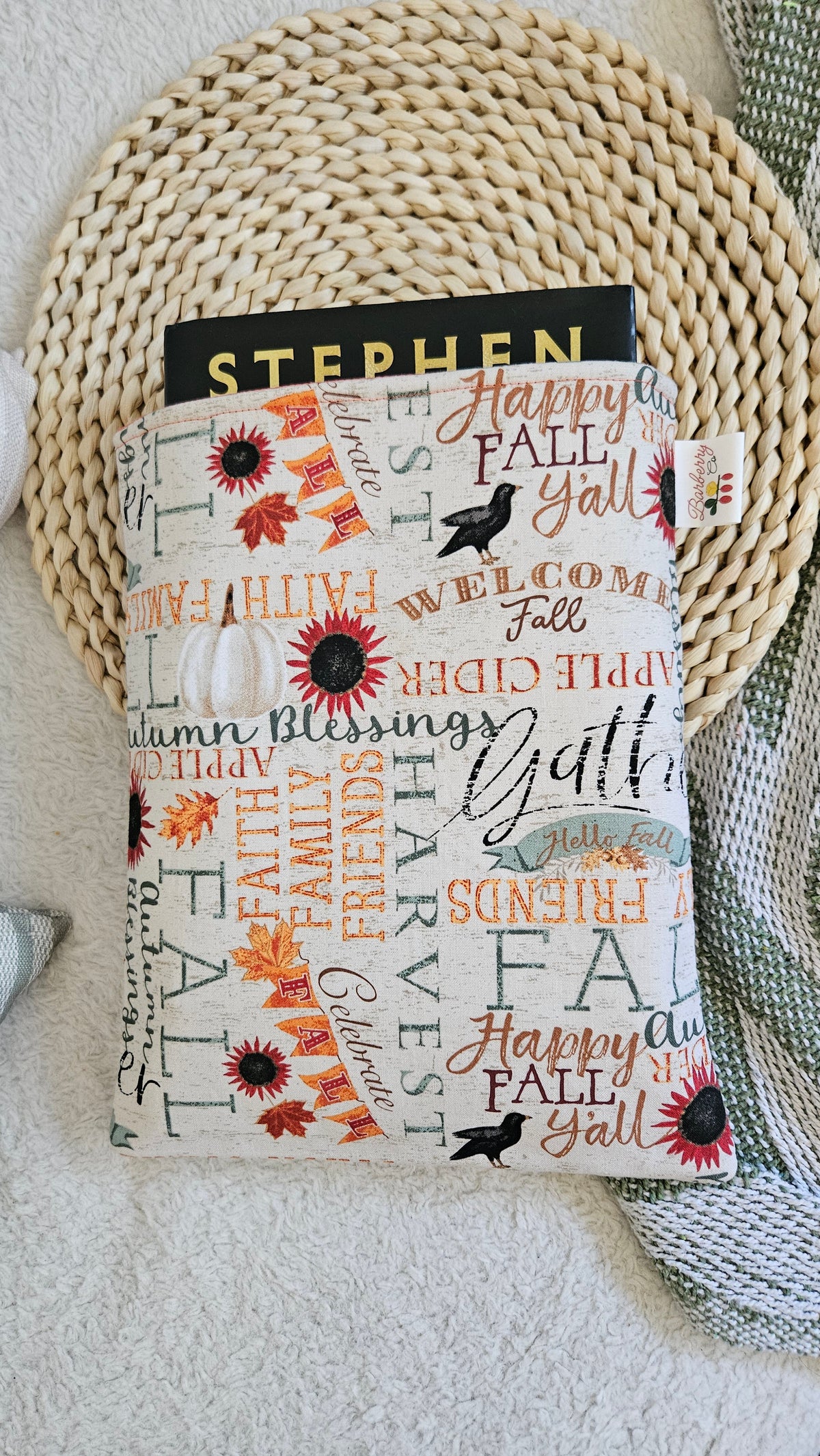 Words of Fall Bundle,books sleeve, wine glass coaster, and bookmark